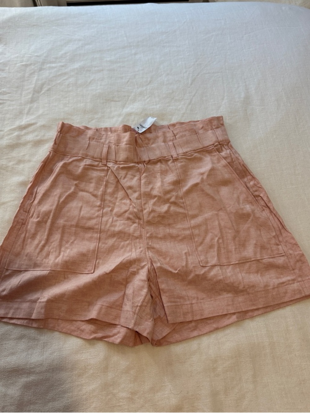 Banana Republic Pale Pink Herringbone High-Rise Pants